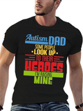 Autism Dad T-Shirt: Raising Heroes Support Tee