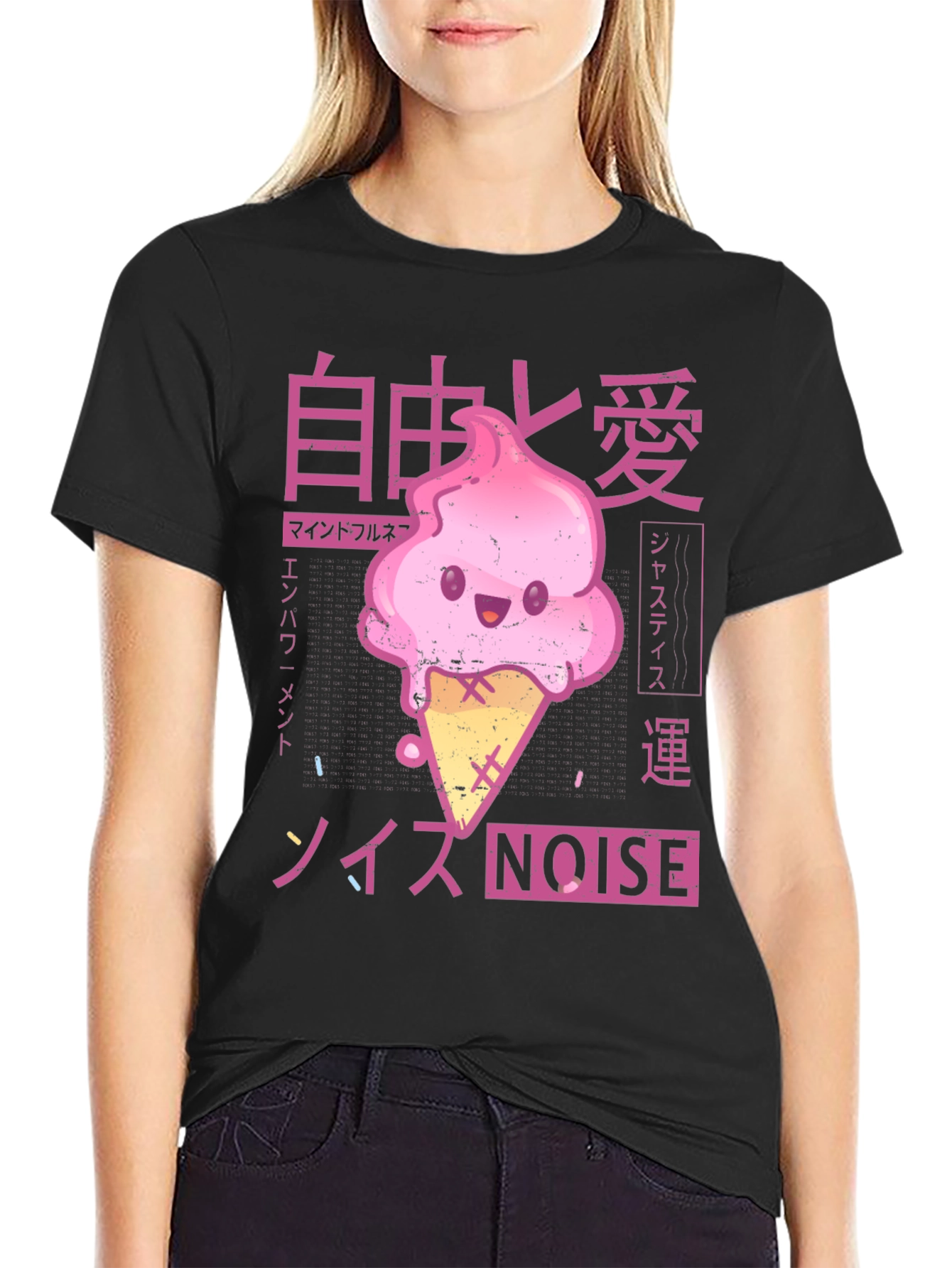 Kawaii Ice Cream Anime Graphic T-Shirt