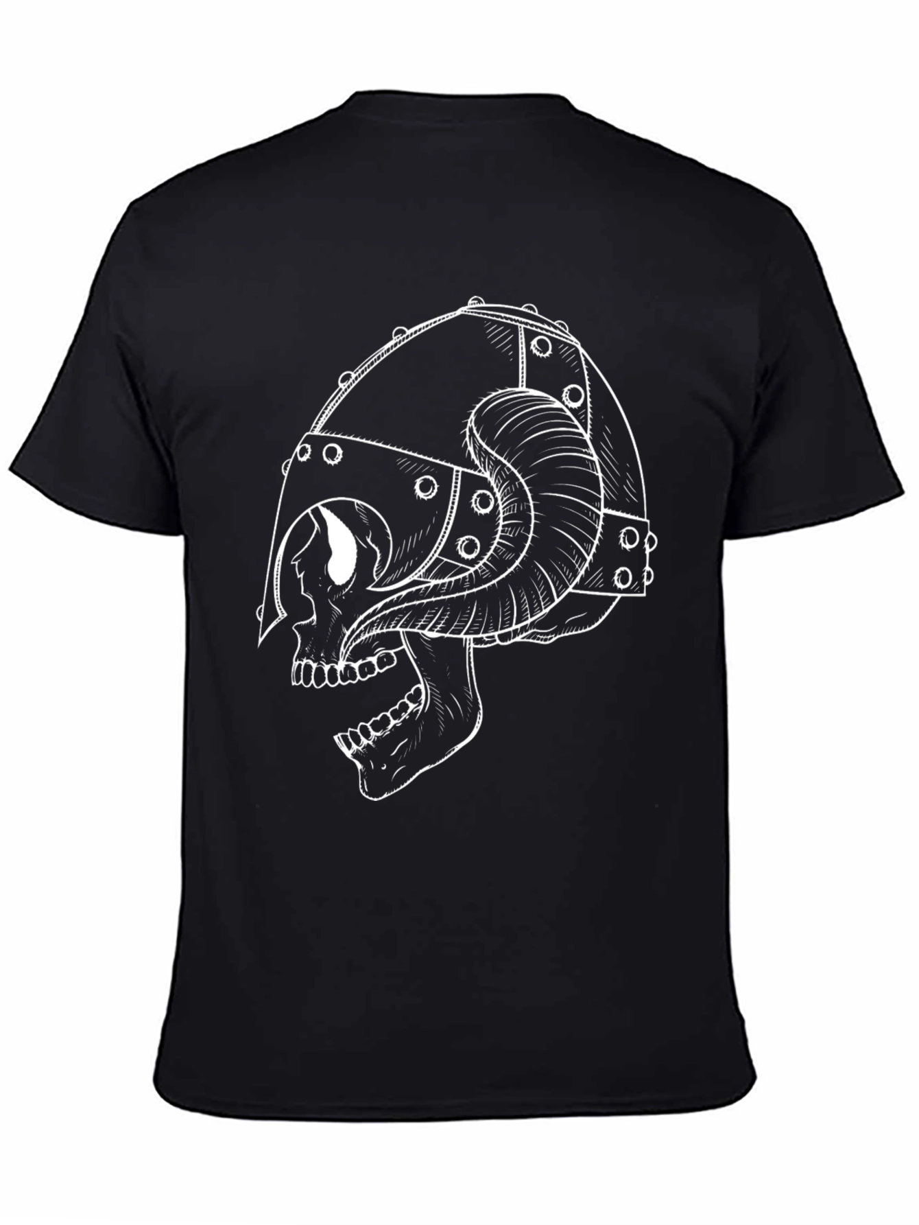 Skull Viking Helmet T-Shirt - Black Graphic Tee