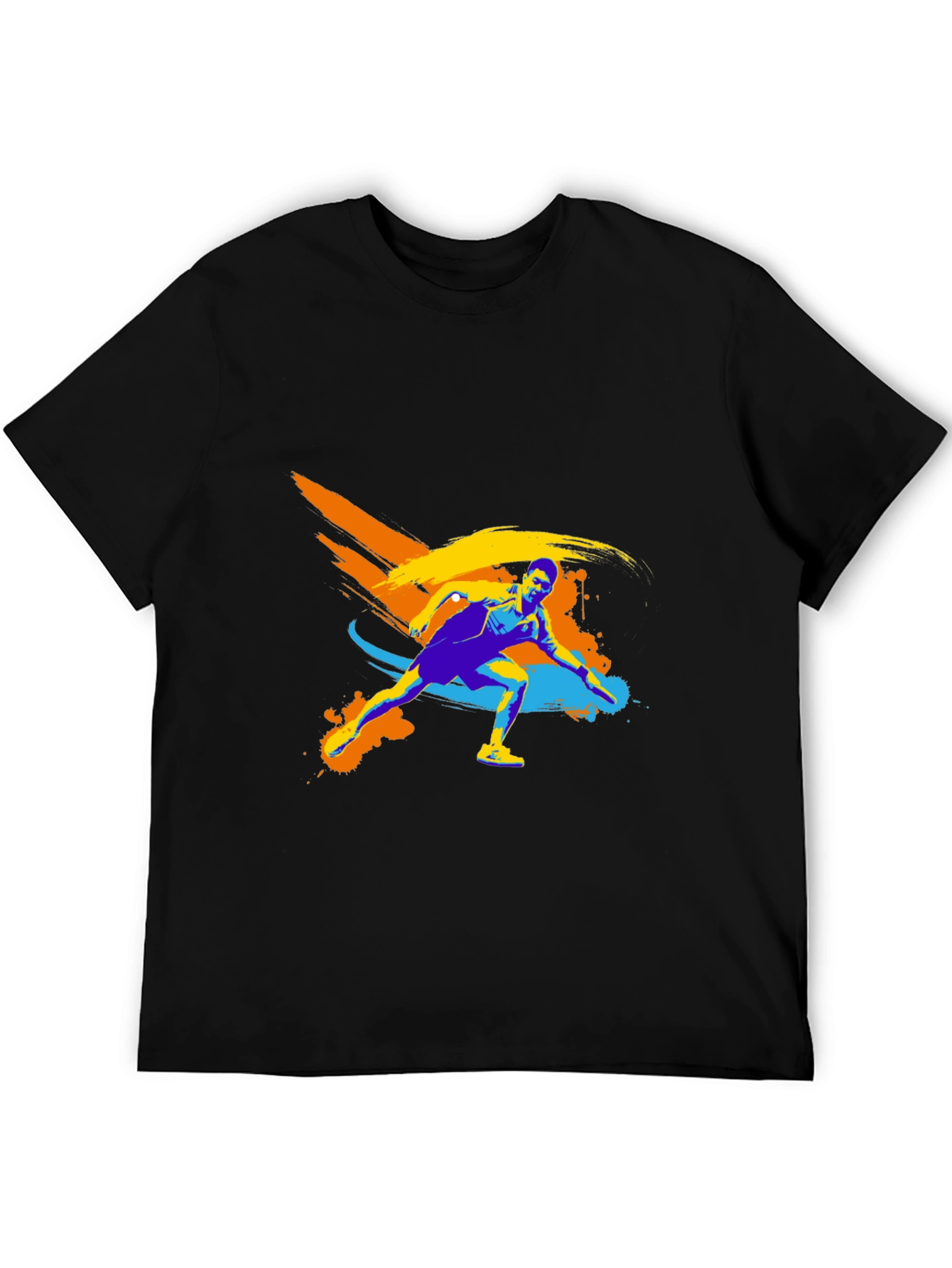 Stylish Athlete Graphic Tee - Black
