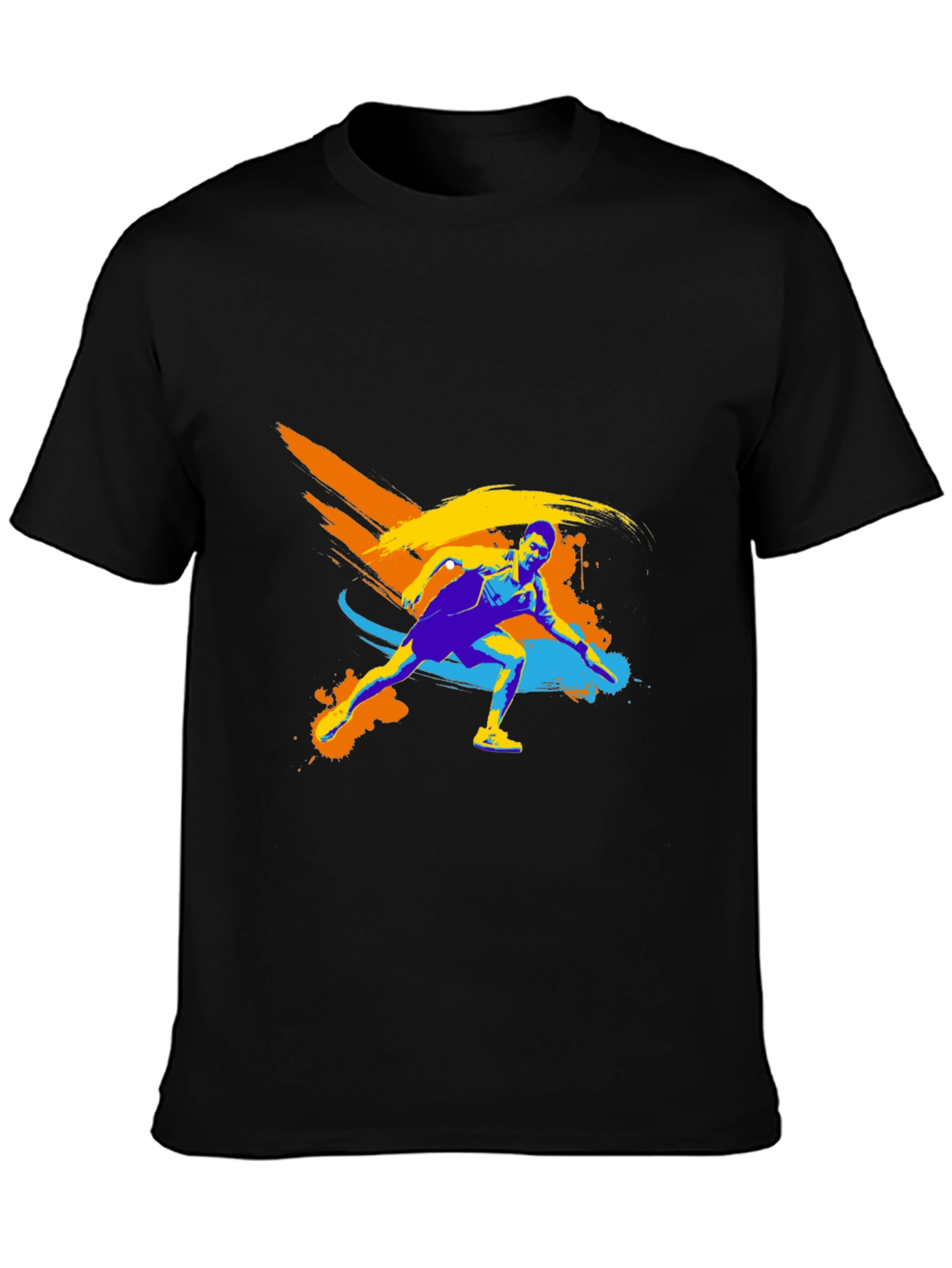 Stylish Athlete Graphic Tee - Black