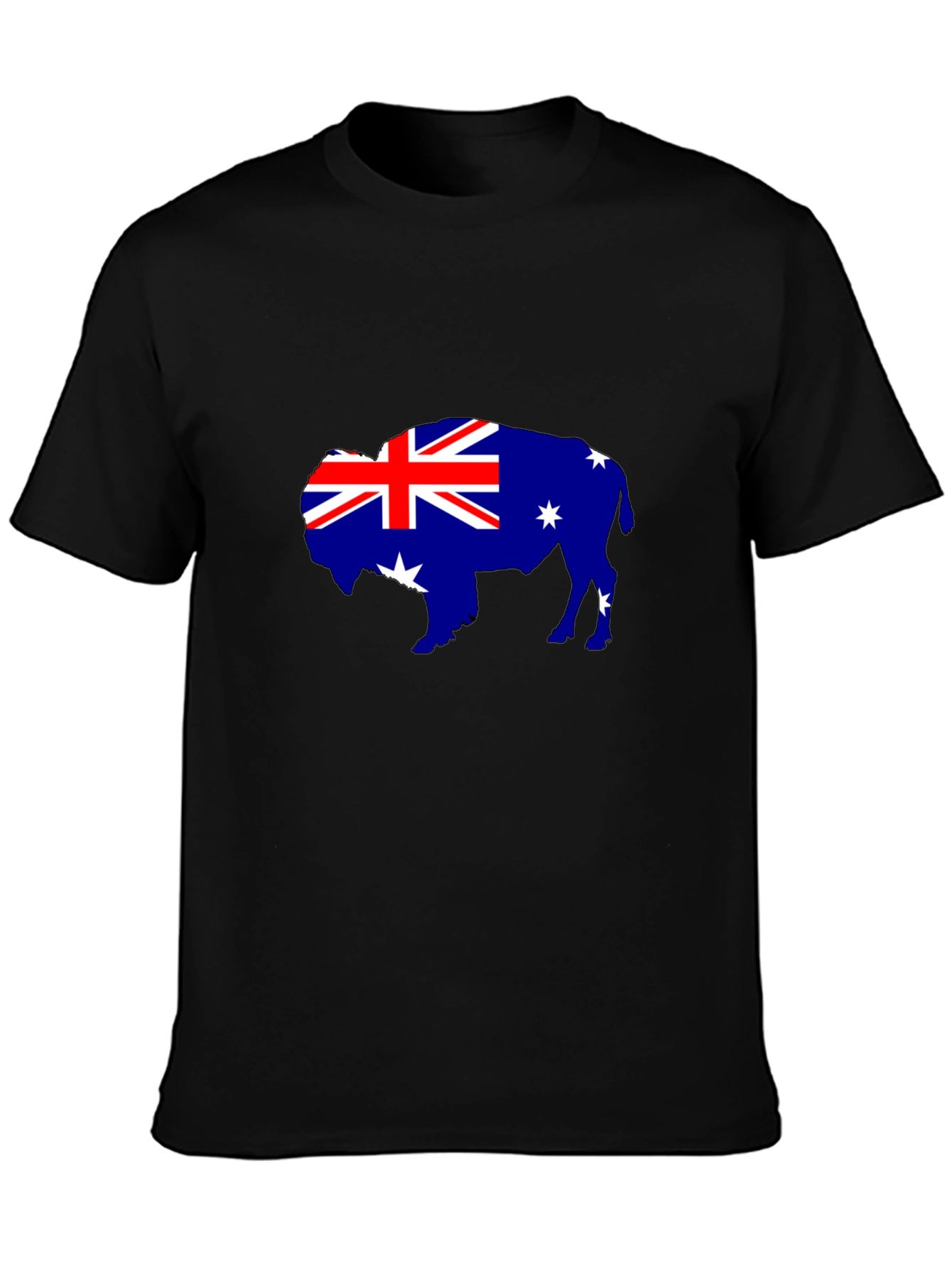 Australian Flag Buffalo Black T-Shirt
