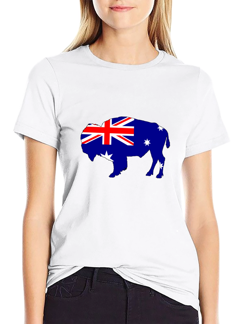 Australian Flag Buffalo Black T-Shirt