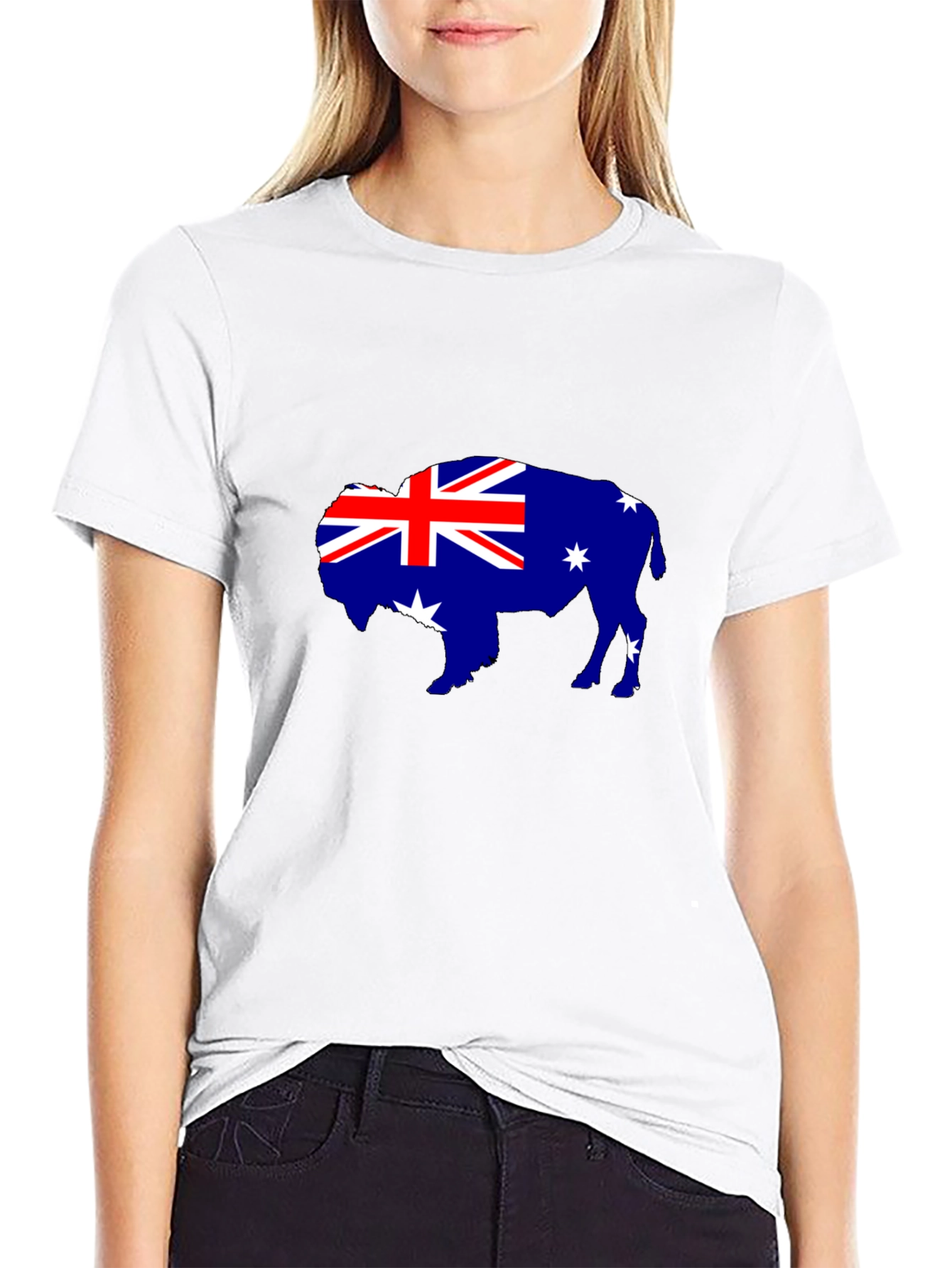 Australian Flag Buffalo Black T-Shirt