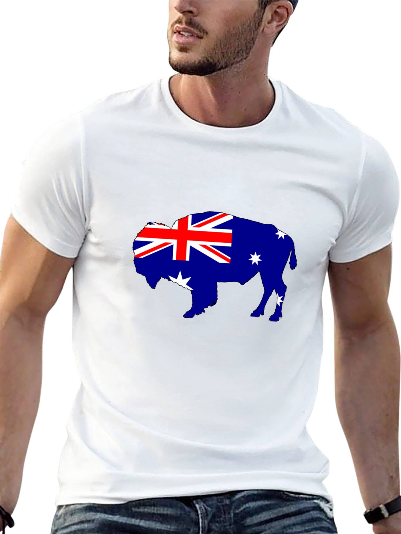 Australian Flag Buffalo Black T-Shirt