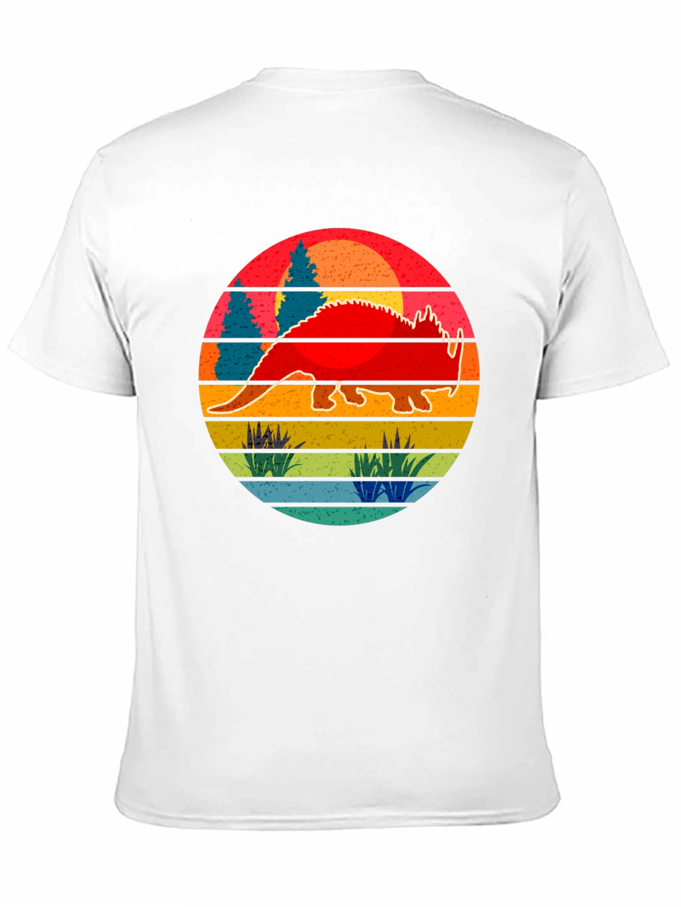 Retro Dinosaur Sunset Graphic Tee