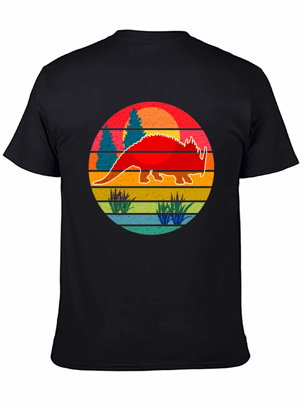 Retro Dinosaur Sunset Graphic Tee