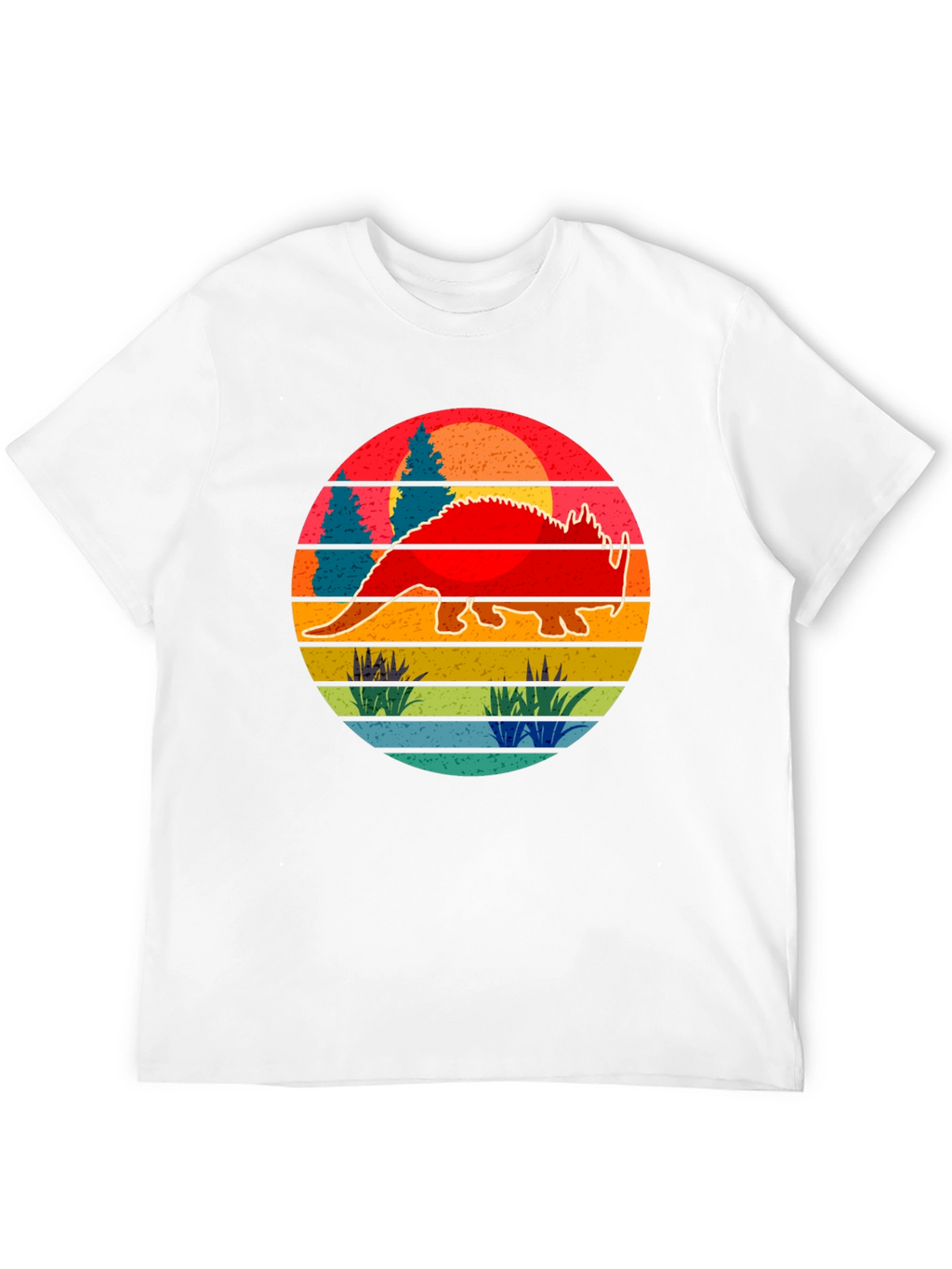 Retro Dinosaur Sunset Graphic Tee