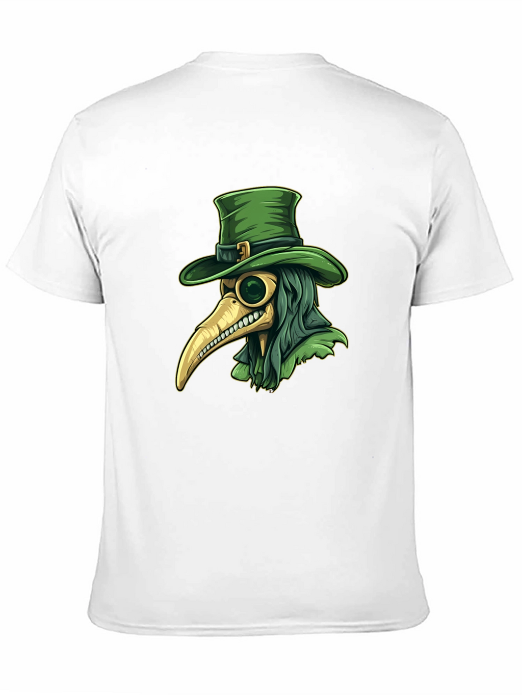Plague Doctor Leprechaun Graphic Tee - Black Cotton