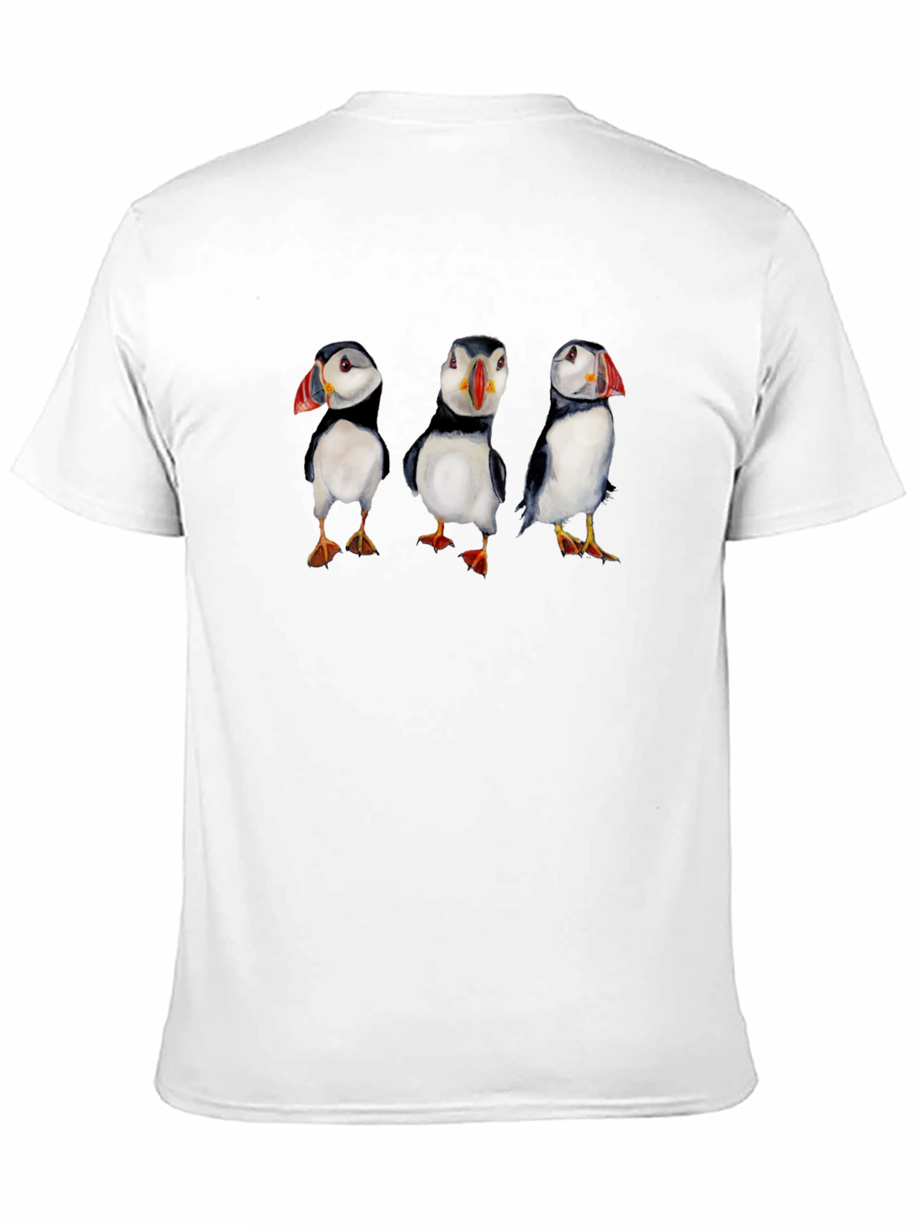 Puffin Print Black T-Shirt