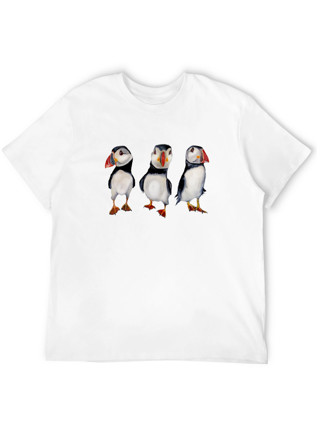 Puffin Print Black T-Shirt