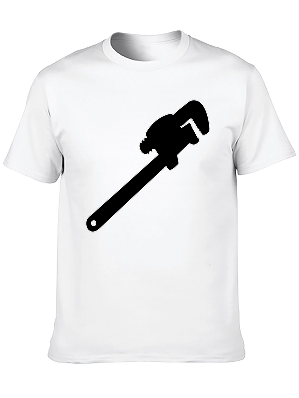 Plumber Wrench Graphic Tee - Black Cotton T-Shirt