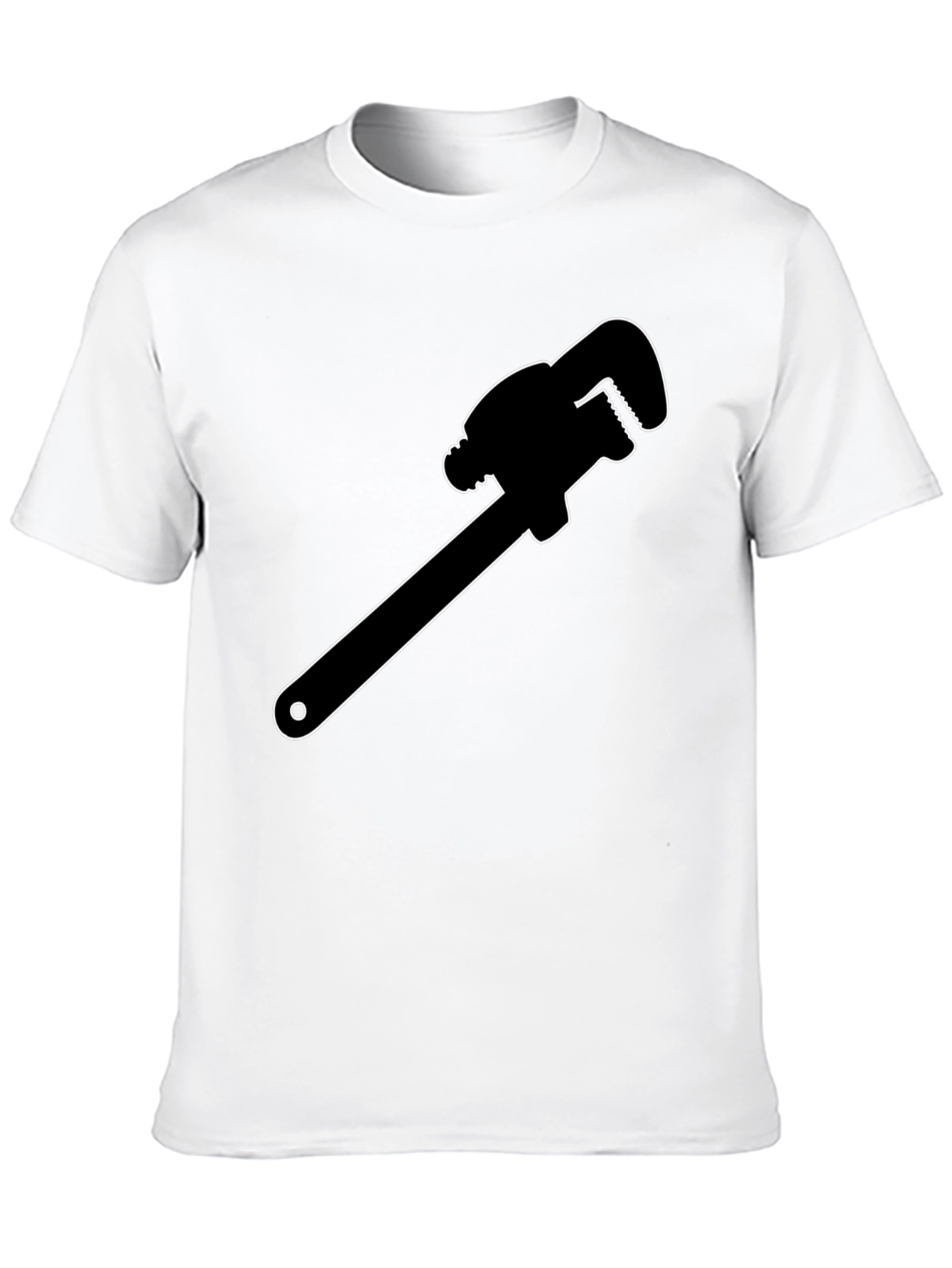 Plumber Wrench Graphic Tee - Black Cotton T-Shirt