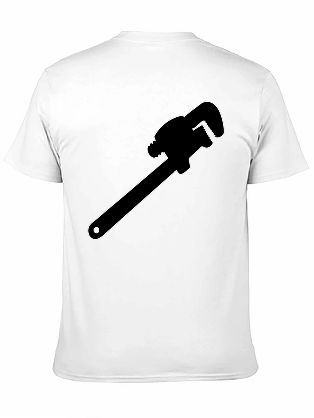 Plumber Wrench Graphic Tee - Black Cotton T-Shirt