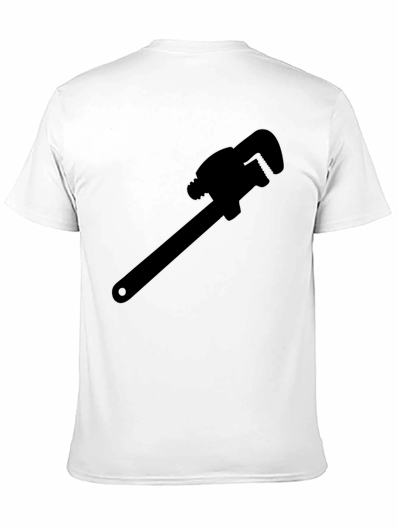 Plumber Wrench Graphic Tee - Black Cotton T-Shirt
