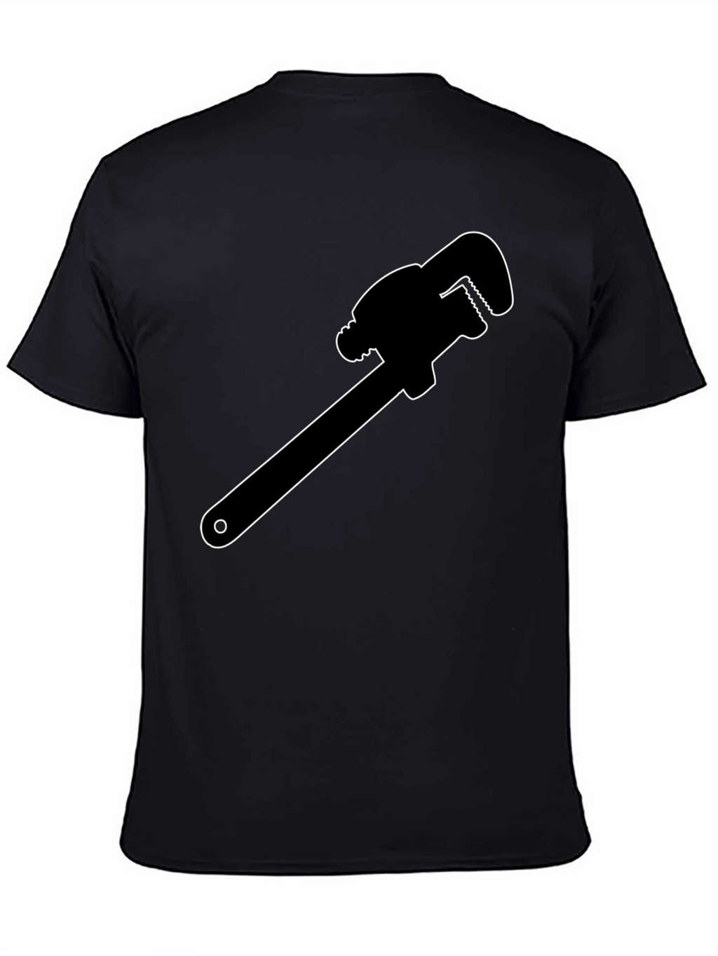 Plumber Wrench Graphic Tee - Black Cotton T-Shirt