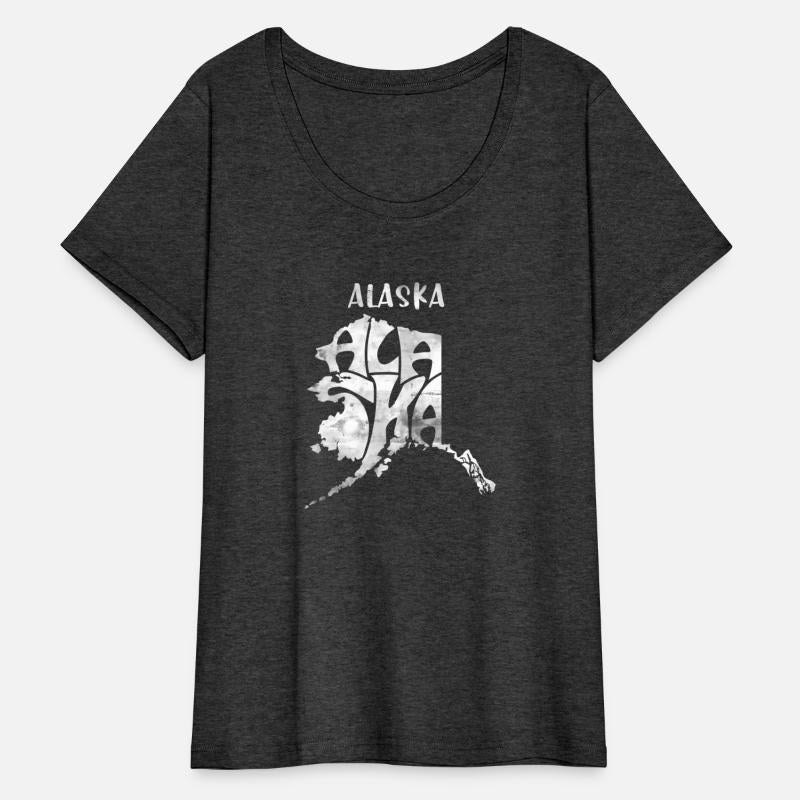Alaska Designed As Alaska Map In Freeform Grunge T