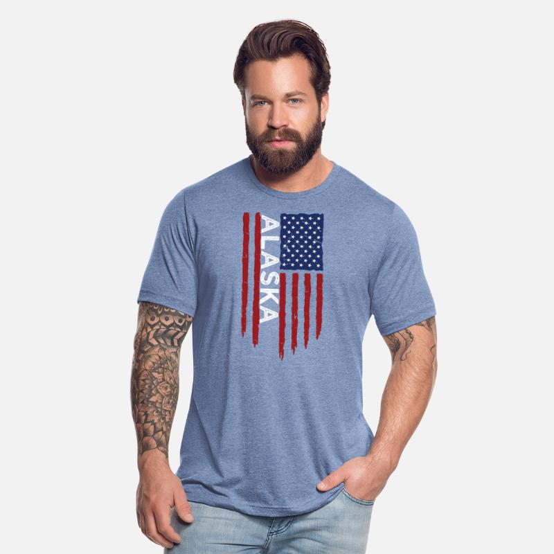 Alaska Home State AK American Flag Retro Design