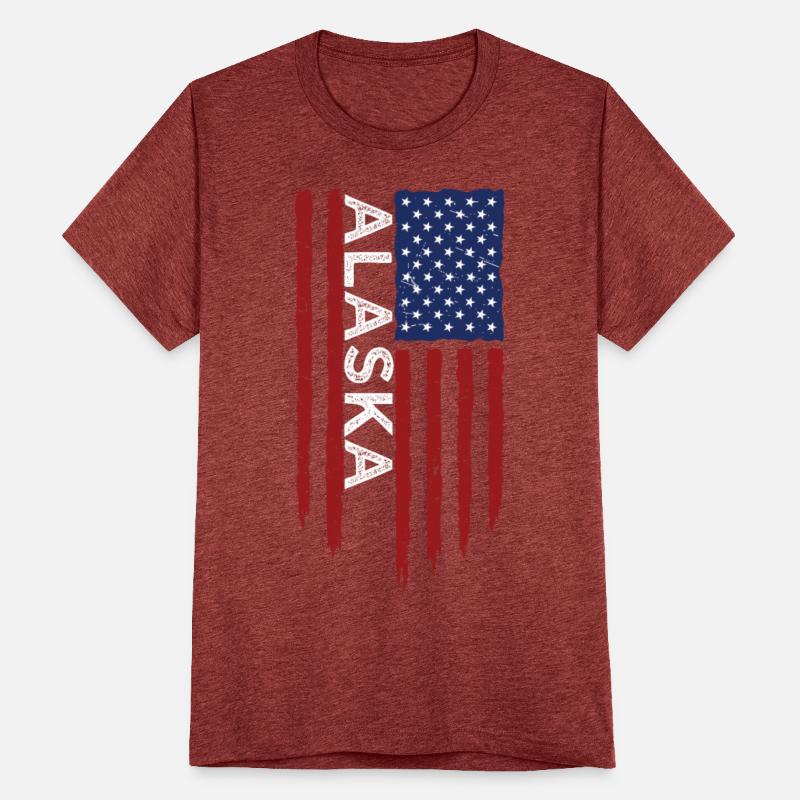 Alaska Home State AK American Flag Retro Design