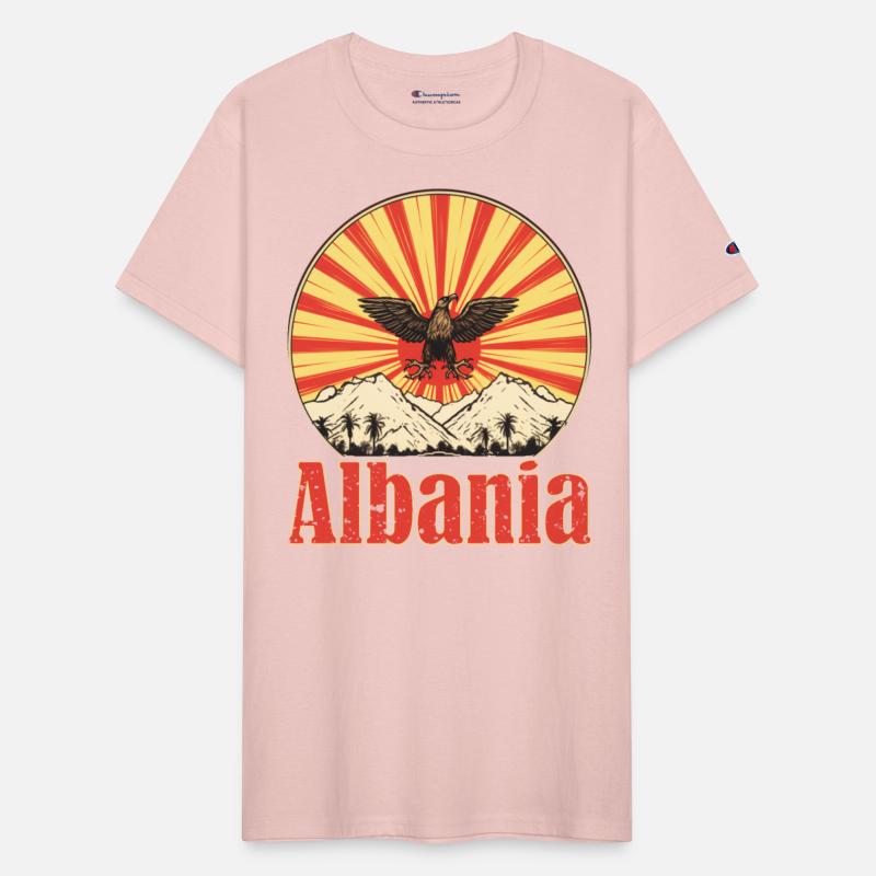 Albania Albanian Flag Vintage Sunset Souvenir