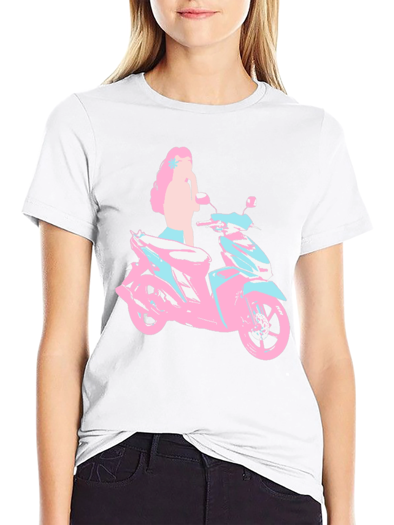 Motorcycle Girl T-Shirt - Unique Graphic Tee