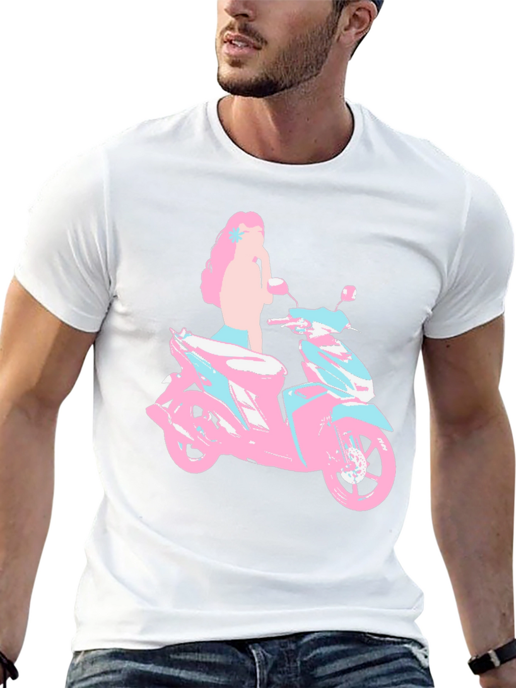 Motorcycle Girl T-Shirt - Unique Graphic Tee