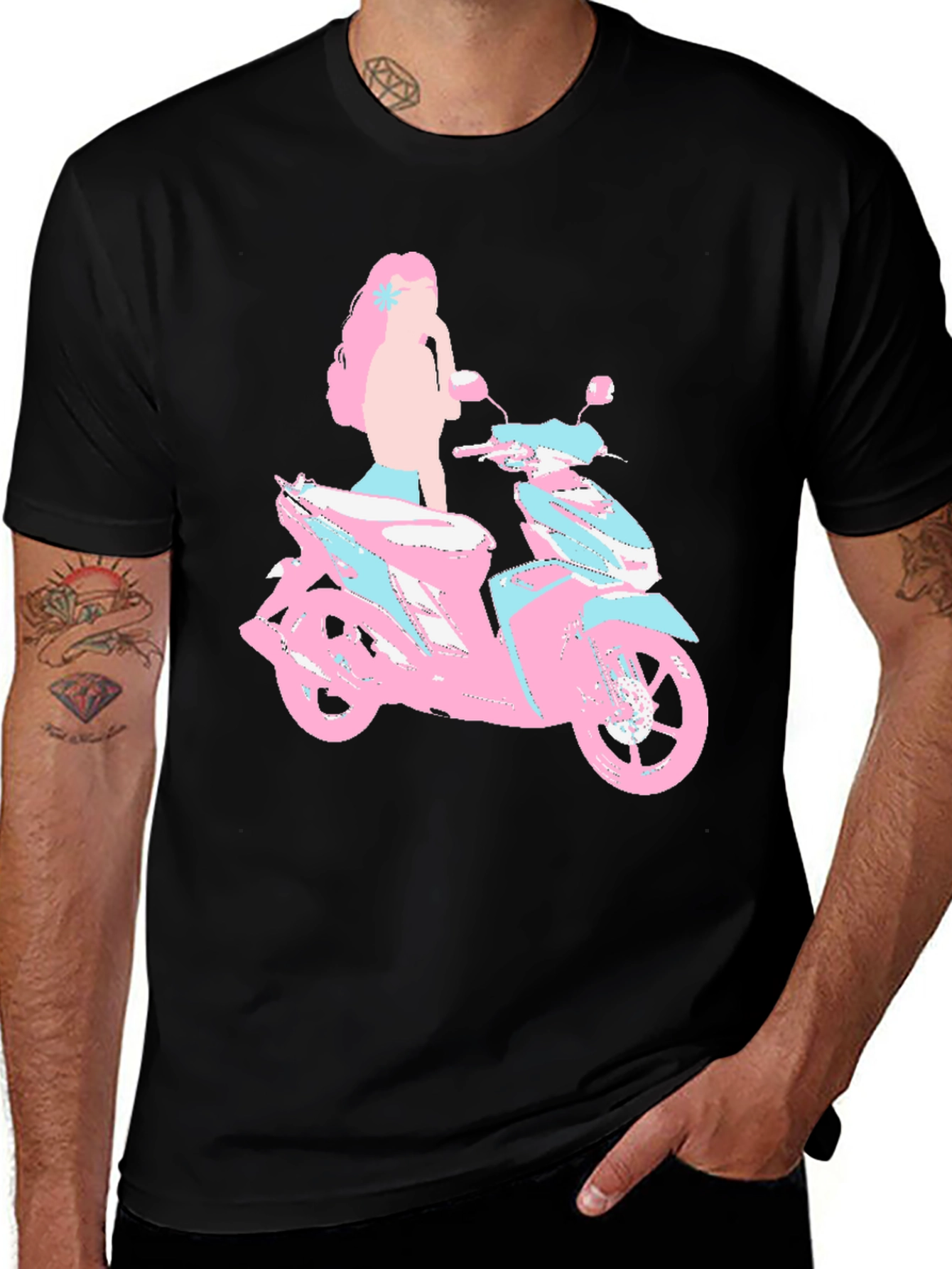 Motorcycle Girl T-Shirt - Unique Graphic Tee