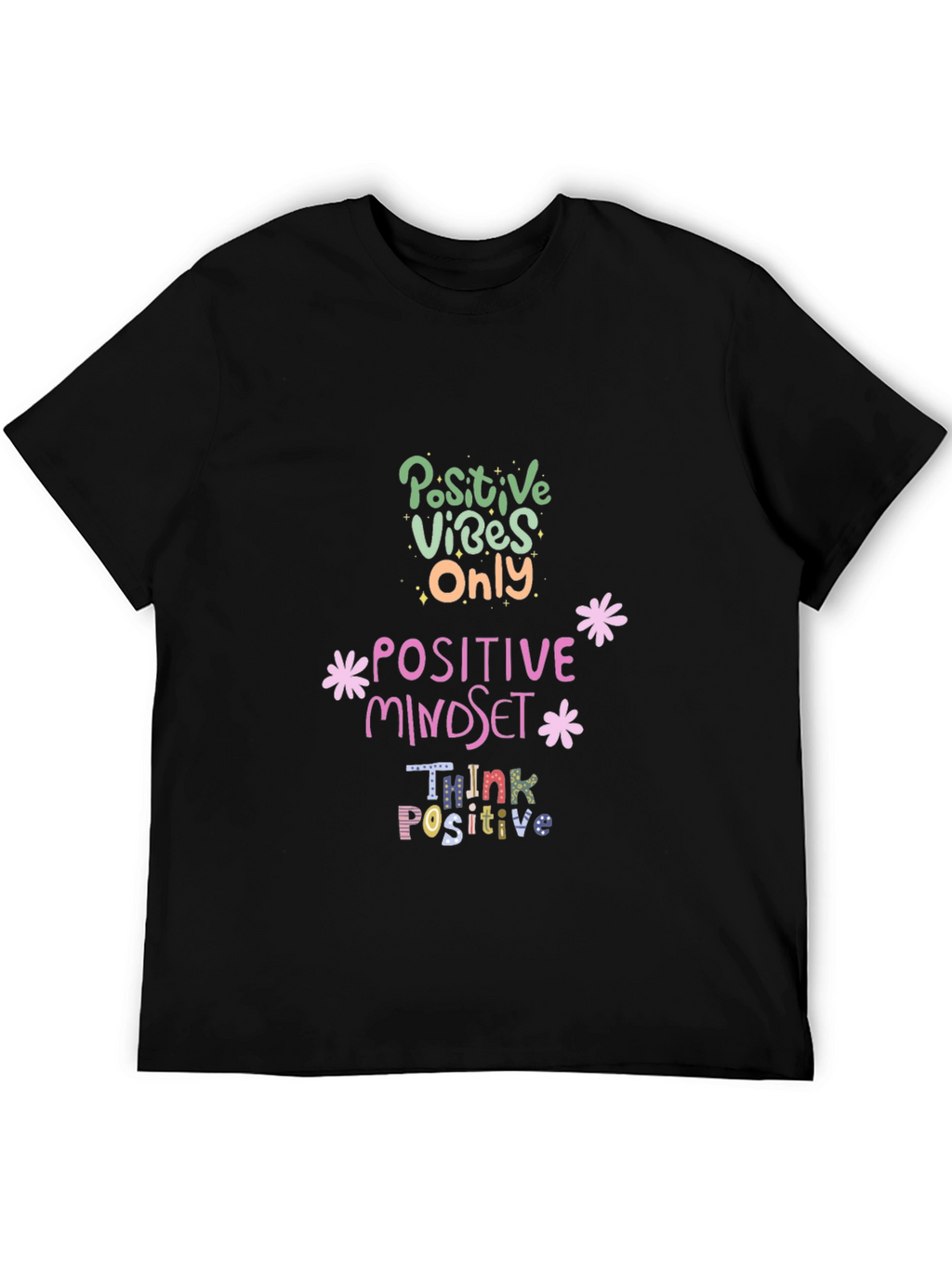 Positive Vibes Graphic Tee - Black
