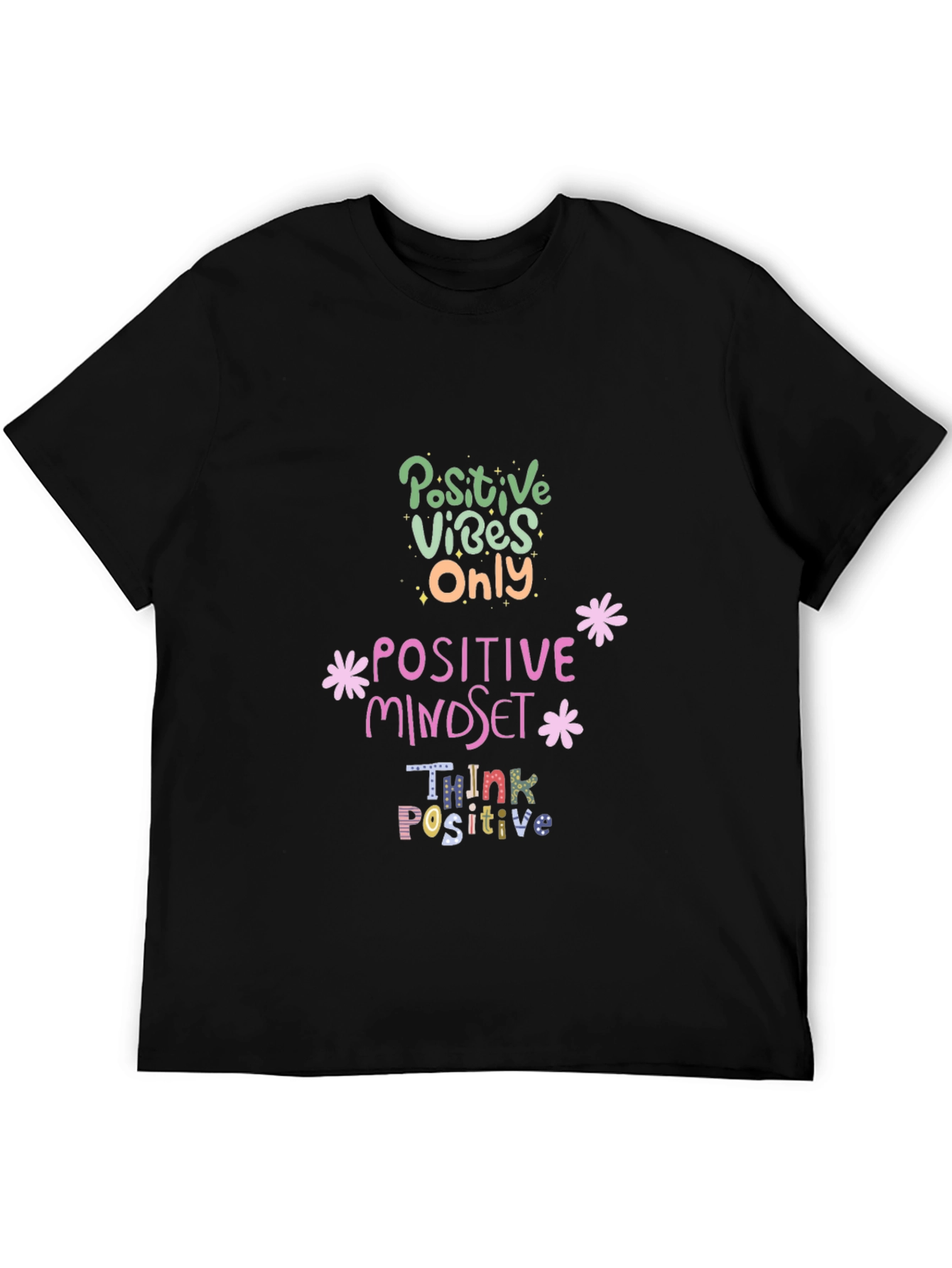 Positive Vibes Graphic Tee - Black