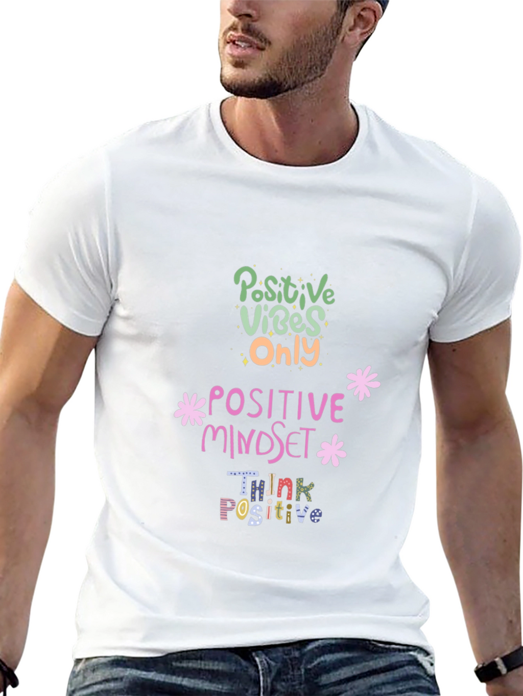 Positive Vibes Graphic Tee - Black