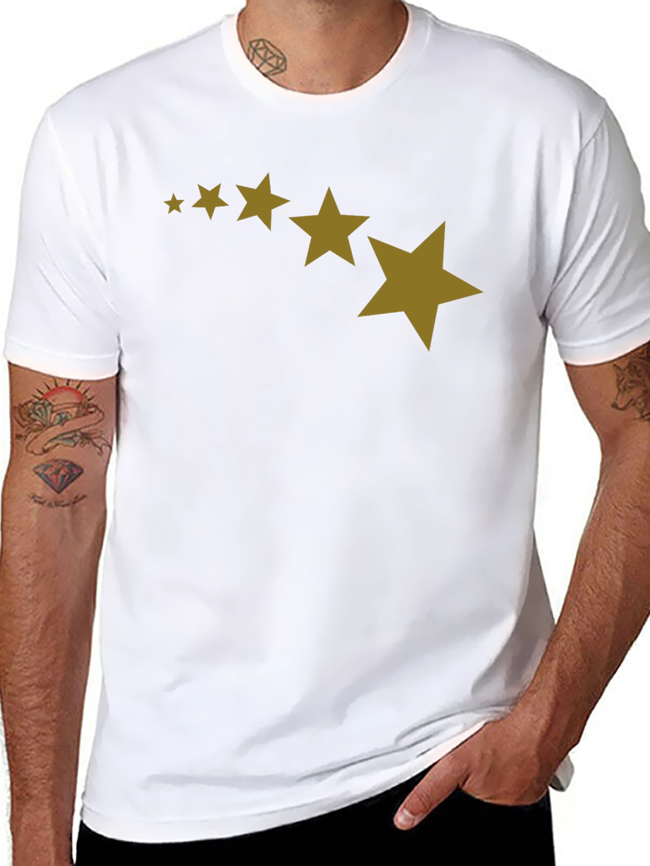 Stars Patterned Black T-Shirt