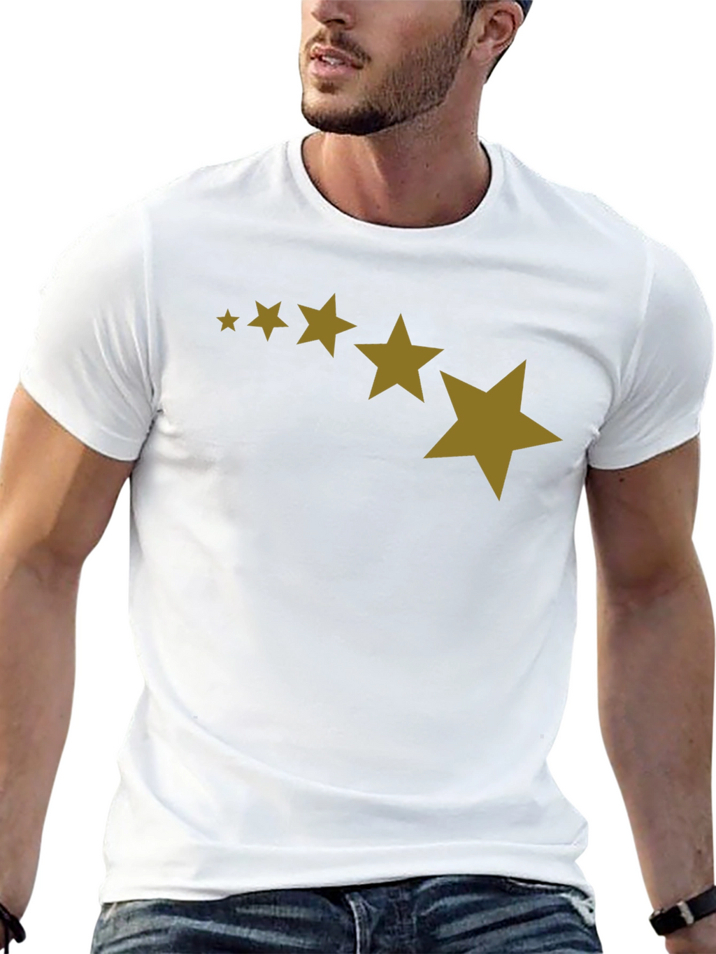 Stars Patterned Black T-Shirt