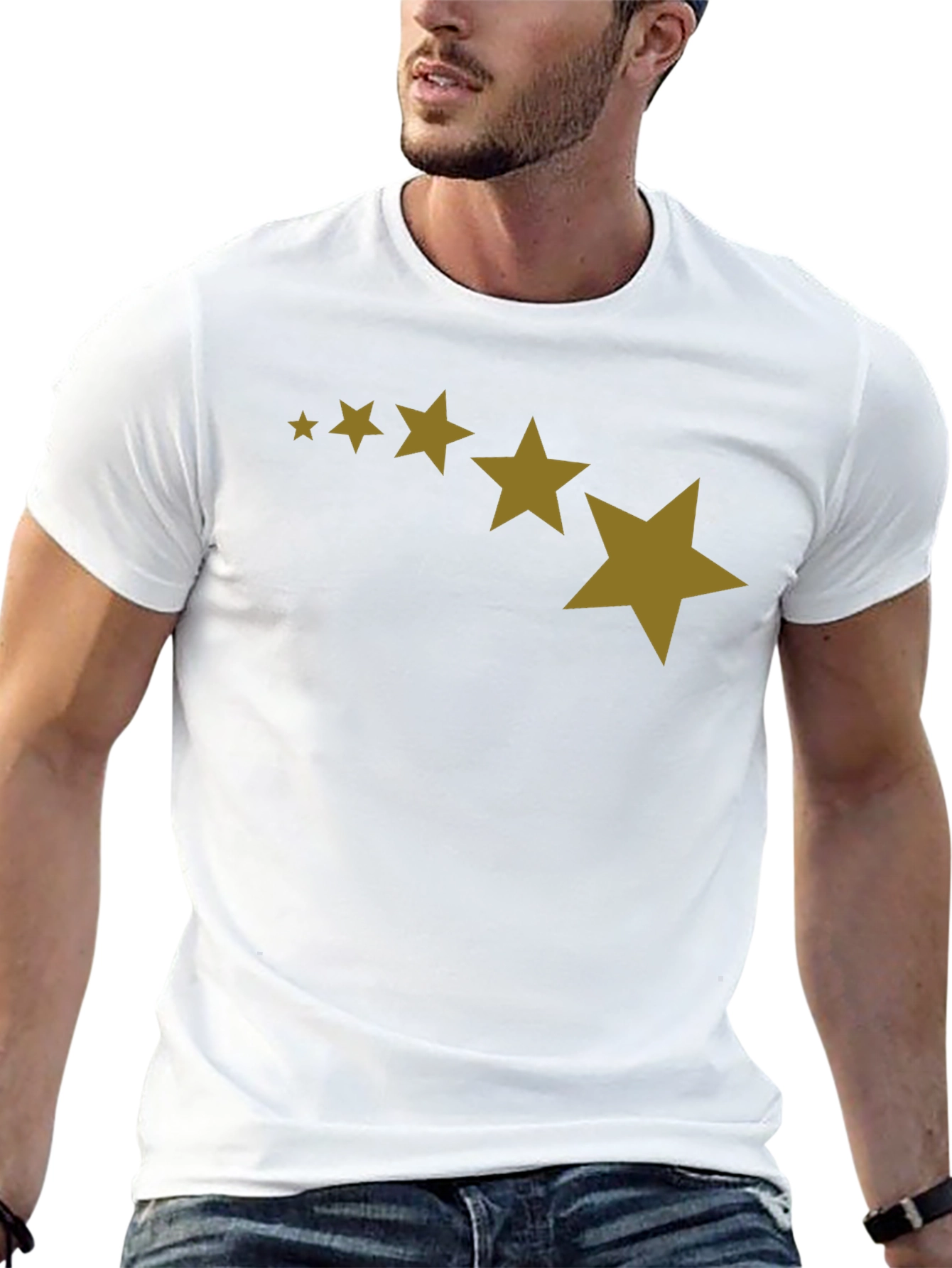 Stars Patterned Black T-Shirt