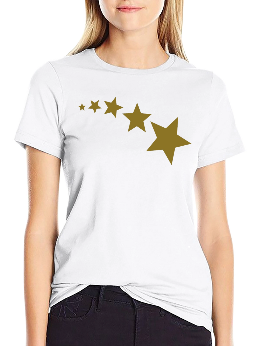 Stars Patterned Black T-Shirt