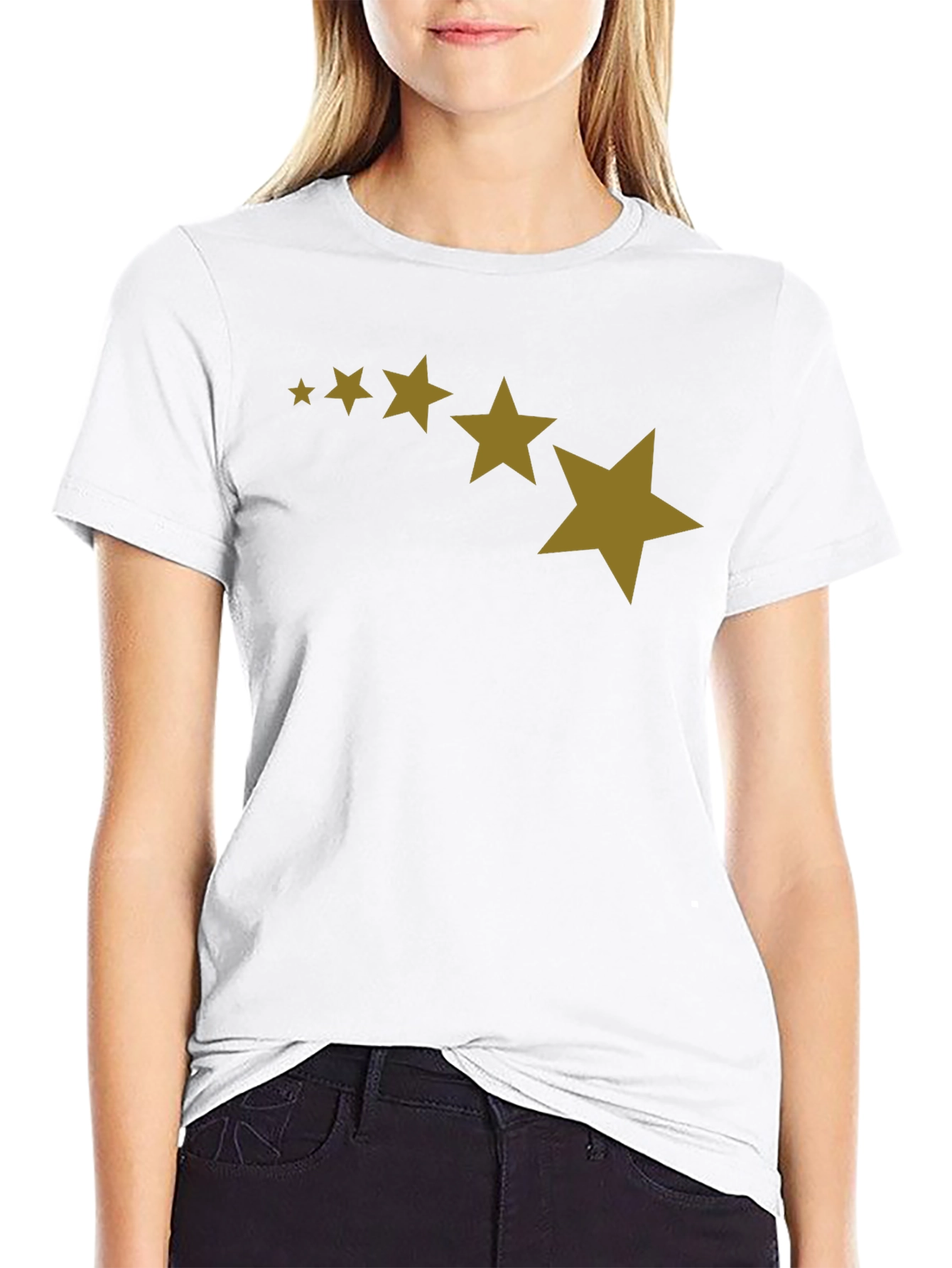 Stars Patterned Black T-Shirt