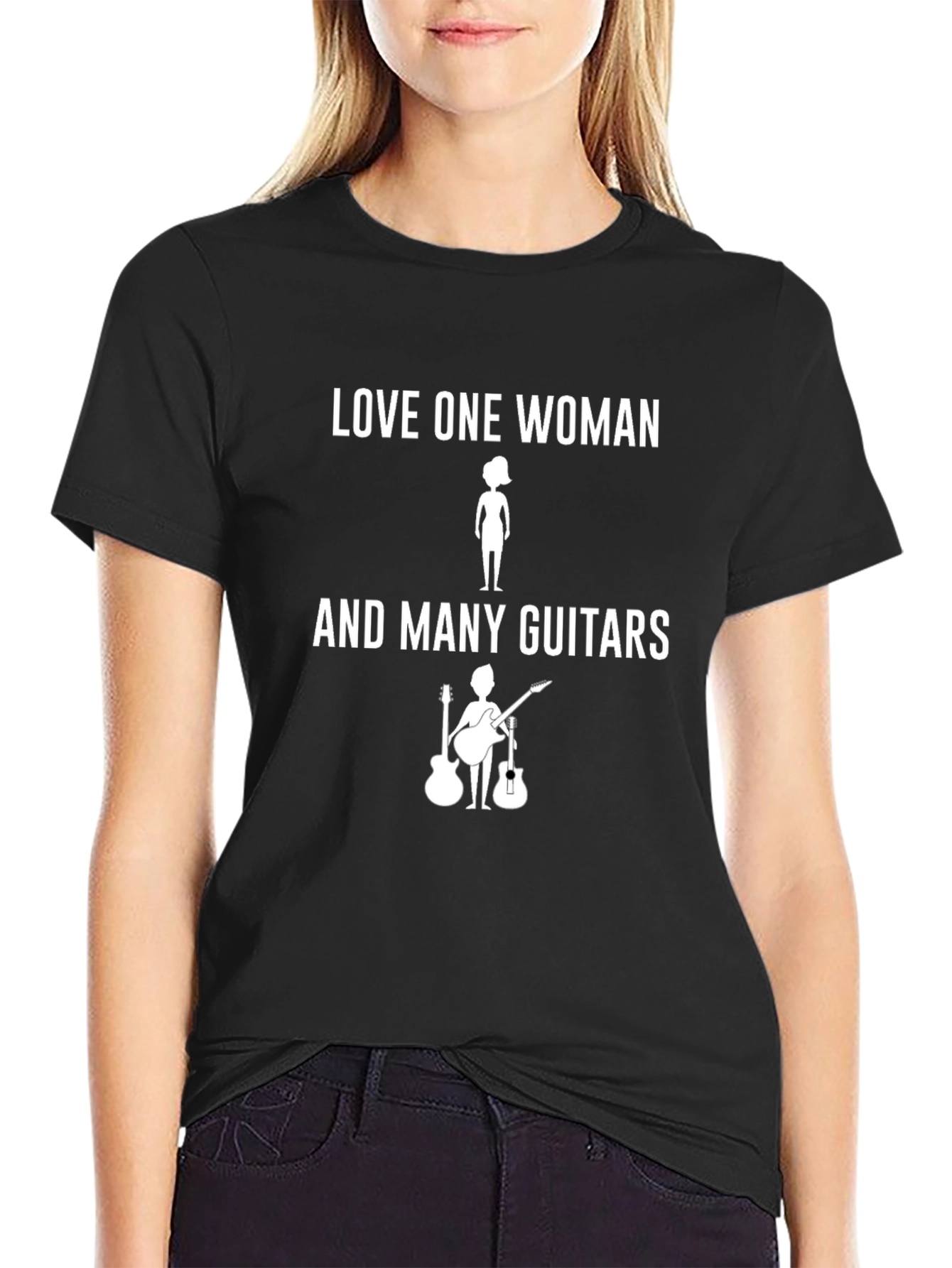 Love One Woman & Many Guitars Graphic T-Shirt