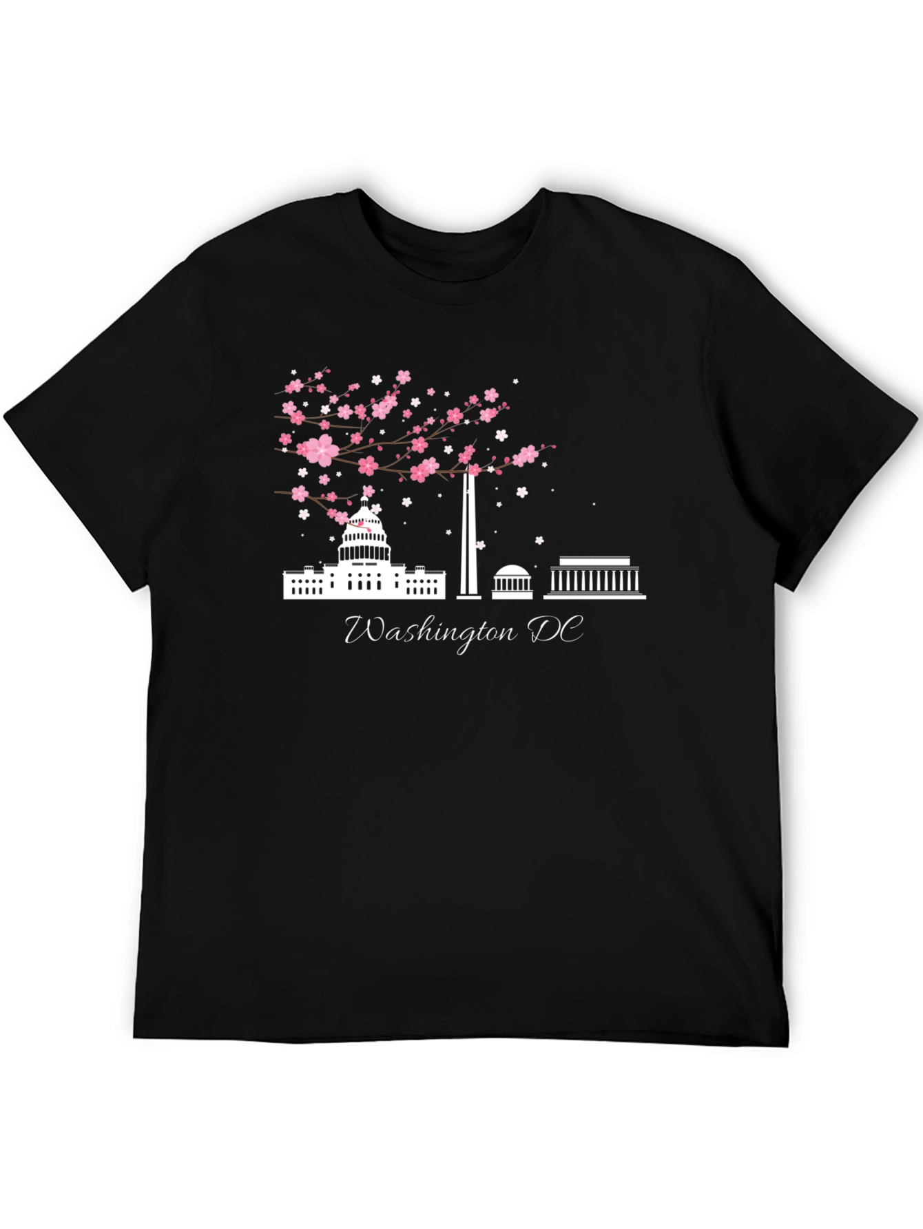 Washington DC Cherry Blossom Black T-Shirt