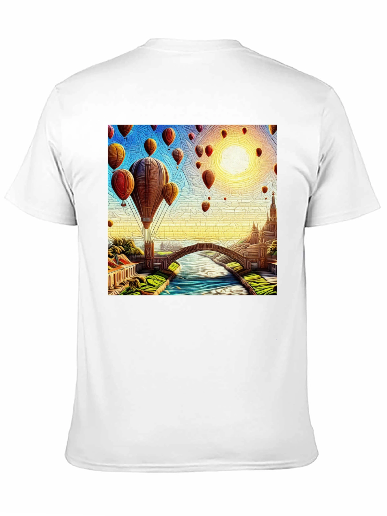 Hot Air Balloon Landscape Graphic Tee