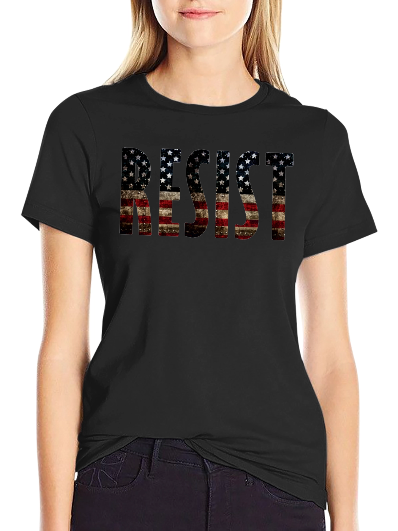 Resist American Flag Graphic T-Shirt