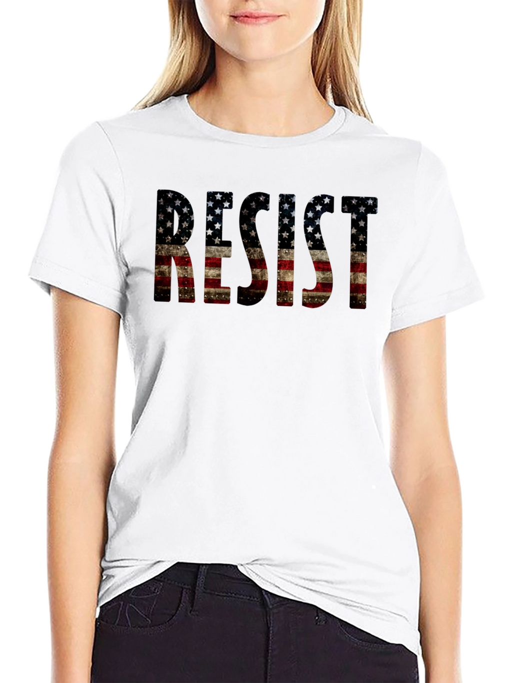 Resist American Flag Graphic T-Shirt