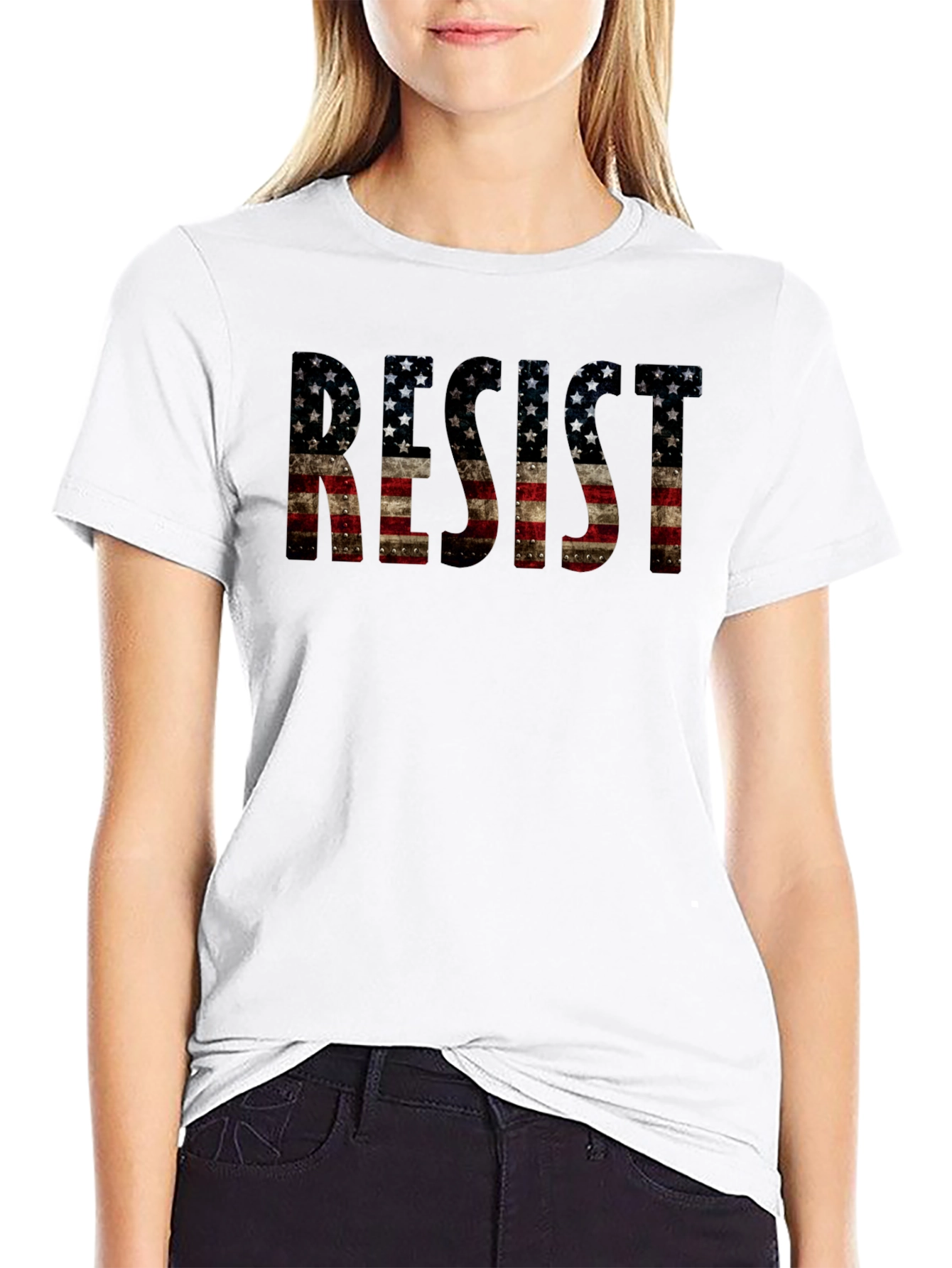 Resist American Flag Graphic T-Shirt