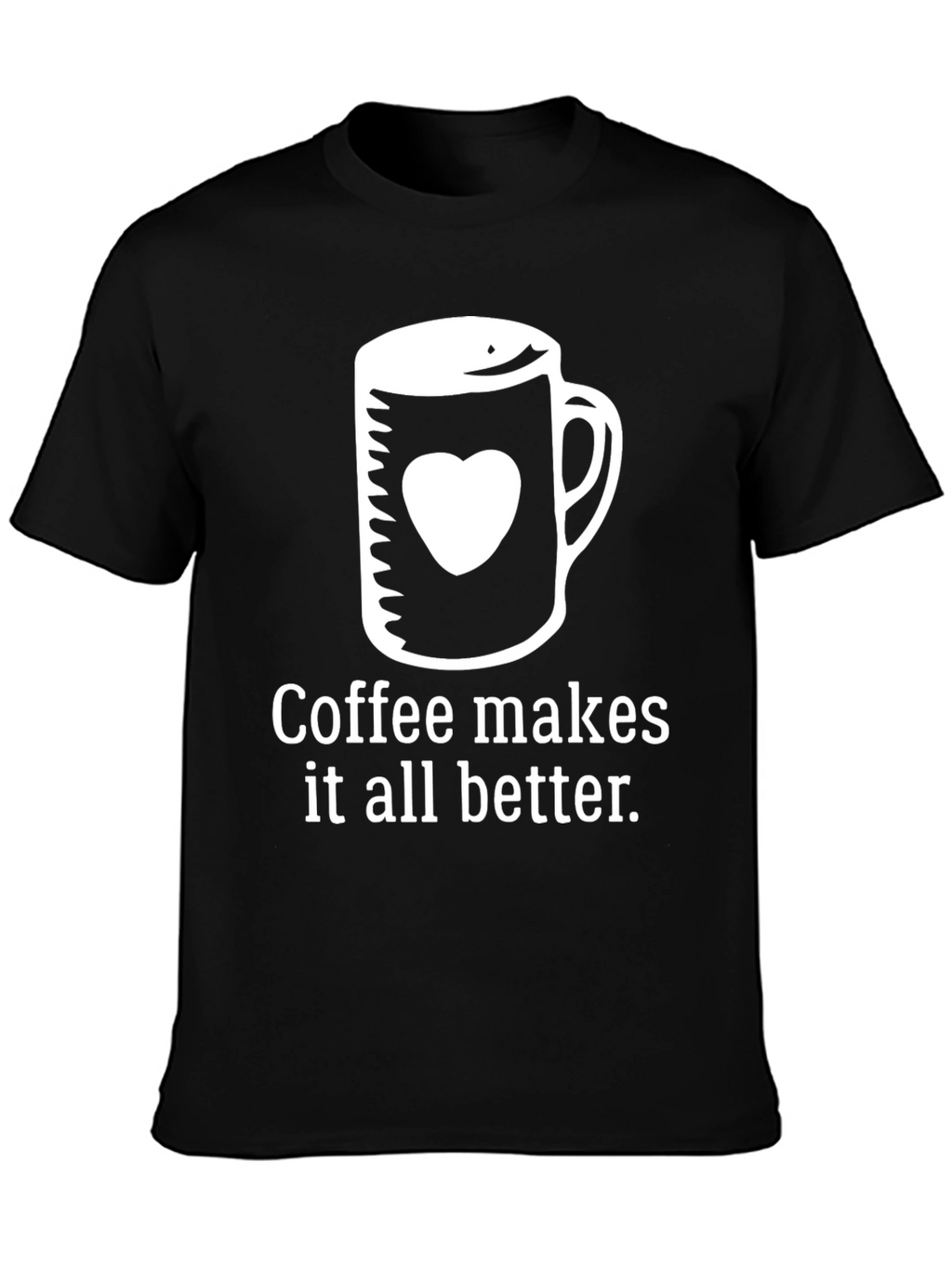 Coffee Lovers Tee: Heart Mug Graphic T-Shirt