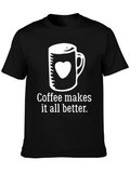 Coffee Lovers Tee: Heart Mug Graphic T-Shirt