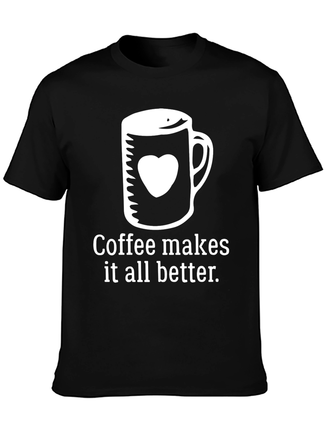 Coffee Lovers Tee: Heart Mug Graphic T-Shirt