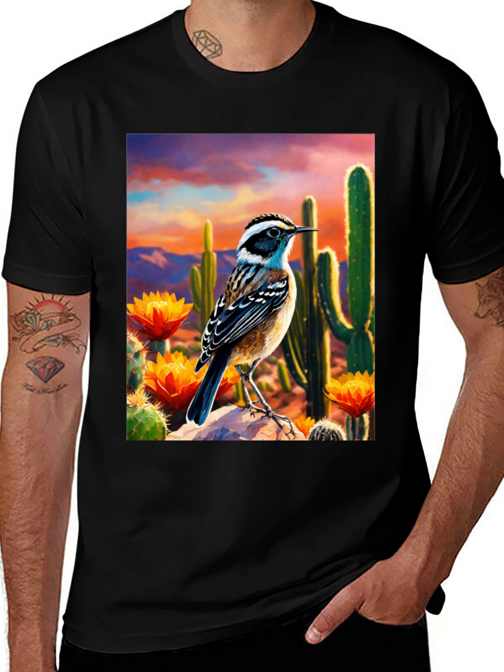 Desert Bird T-Shirt - Artistic Graphic Tee