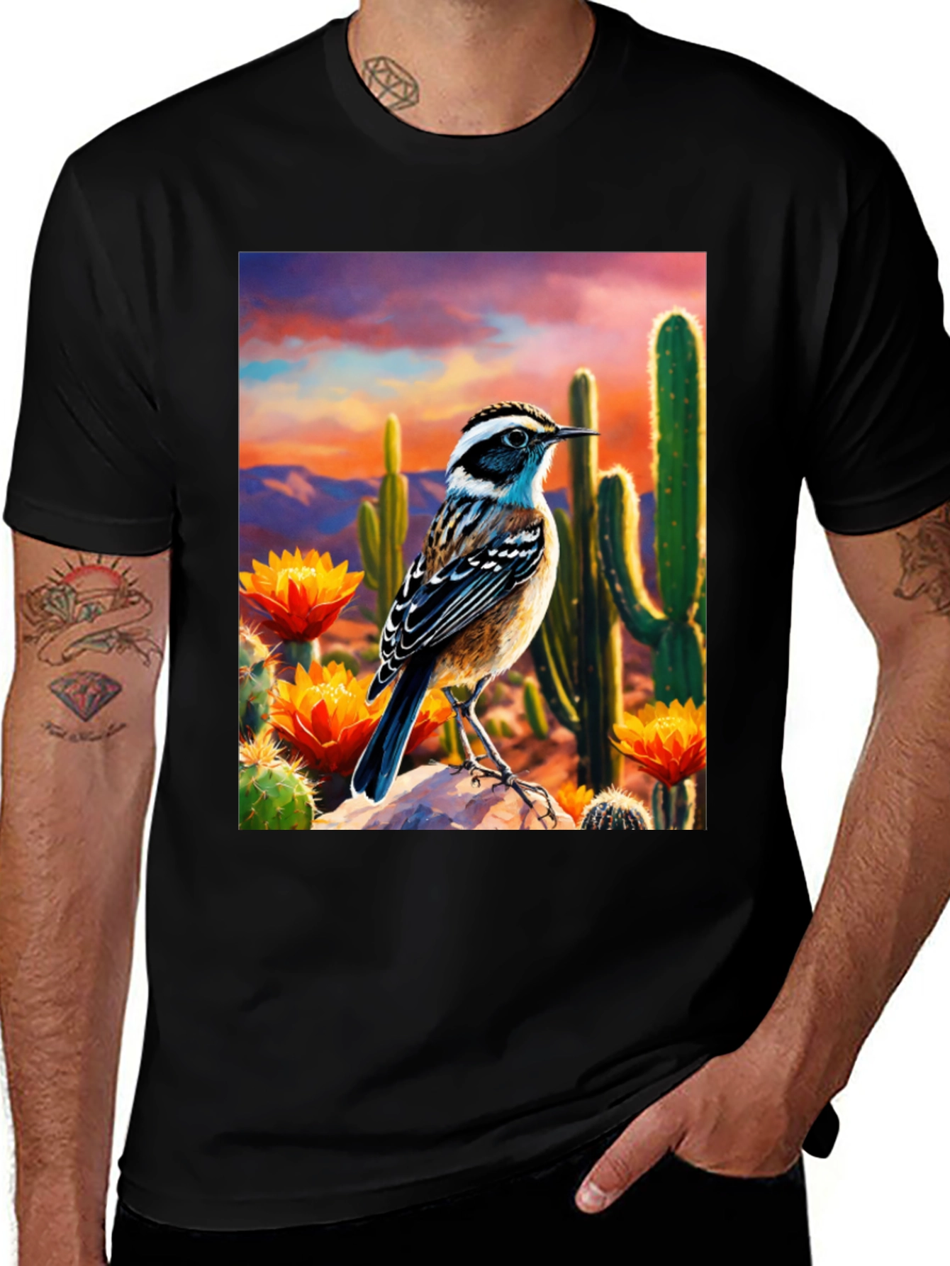 Desert Bird T-Shirt - Artistic Graphic Tee