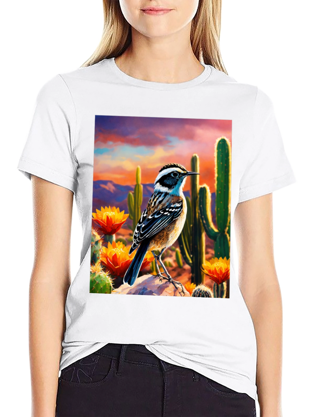 Desert Bird T-Shirt - Artistic Graphic Tee