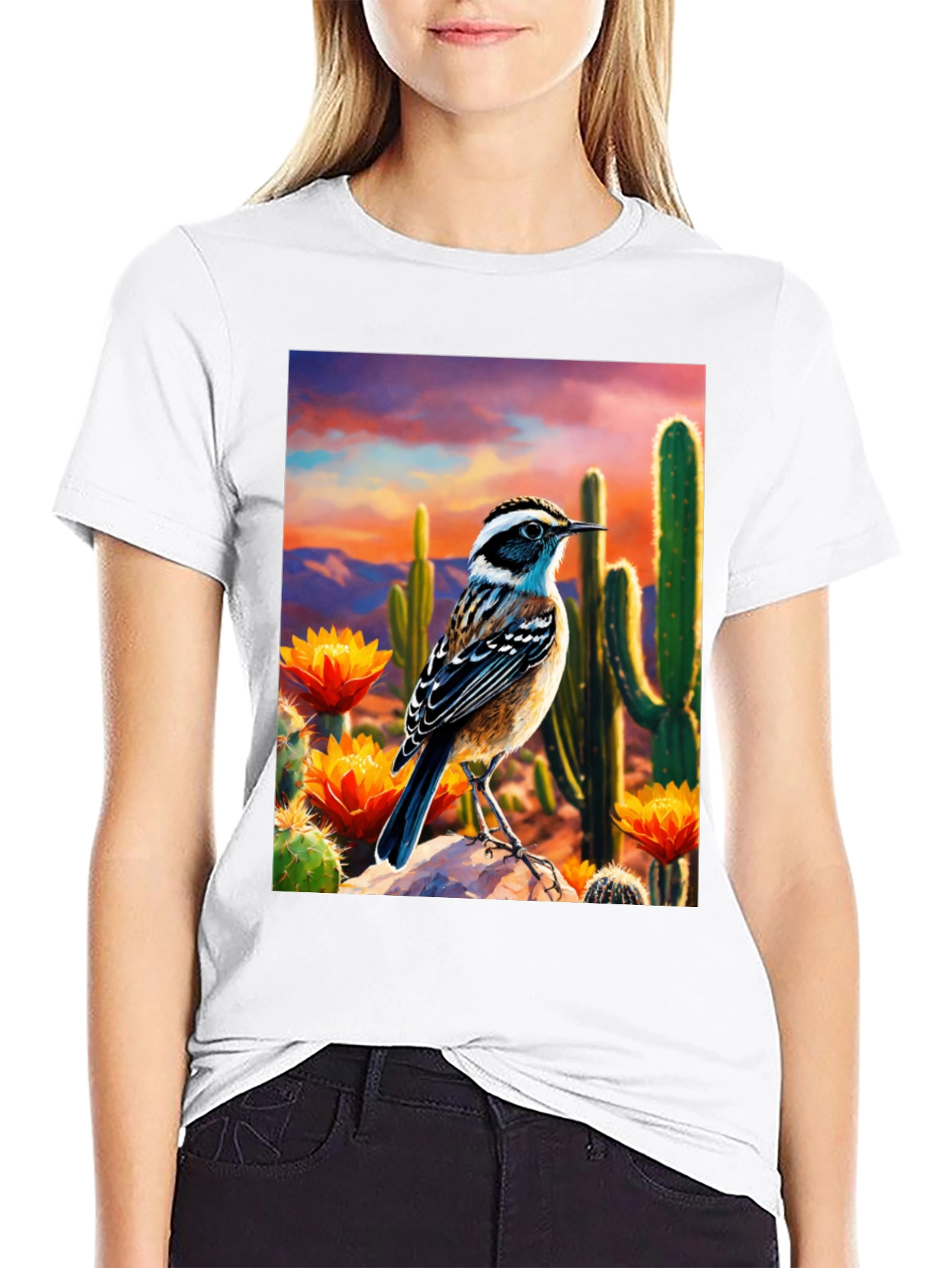 Desert Bird T-Shirt - Artistic Graphic Tee