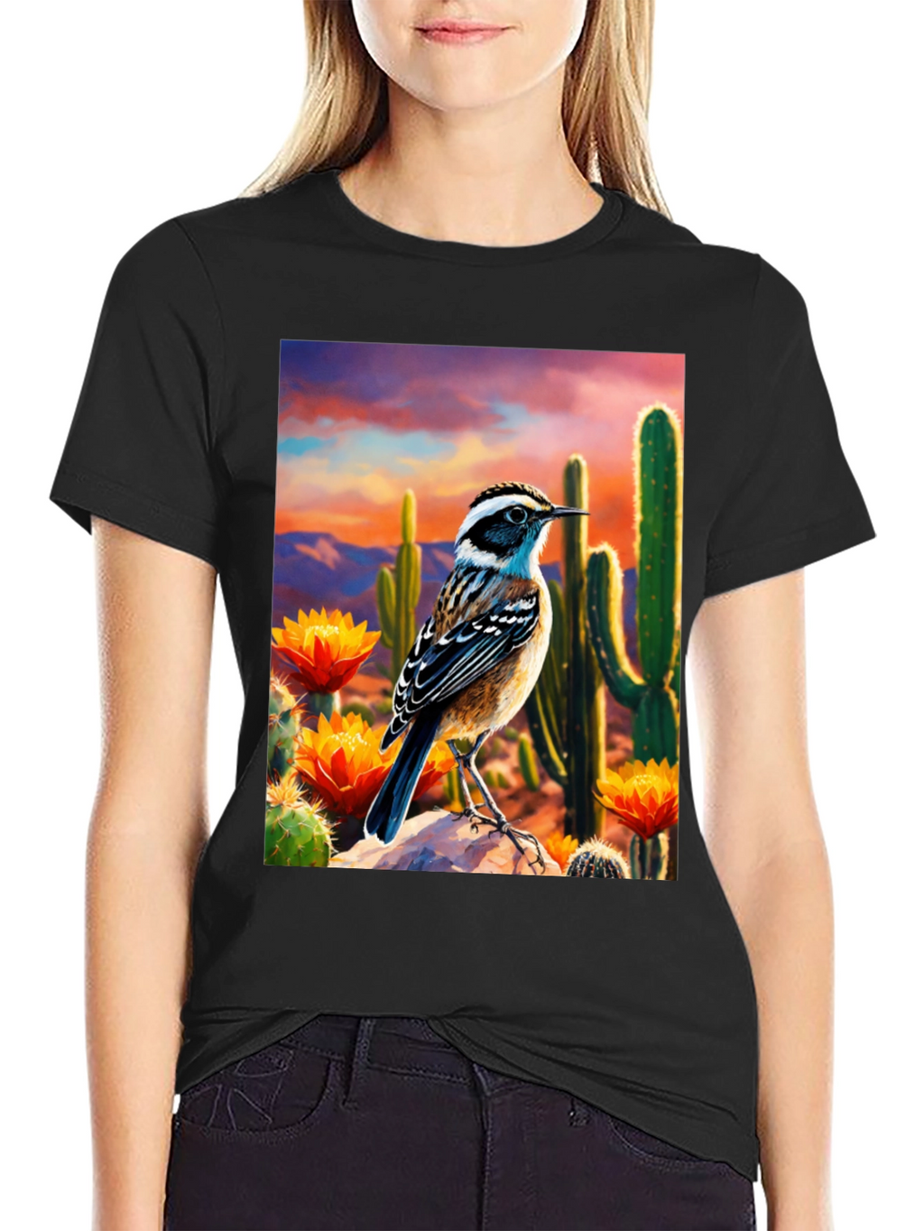 Desert Bird T-Shirt - Artistic Graphic Tee