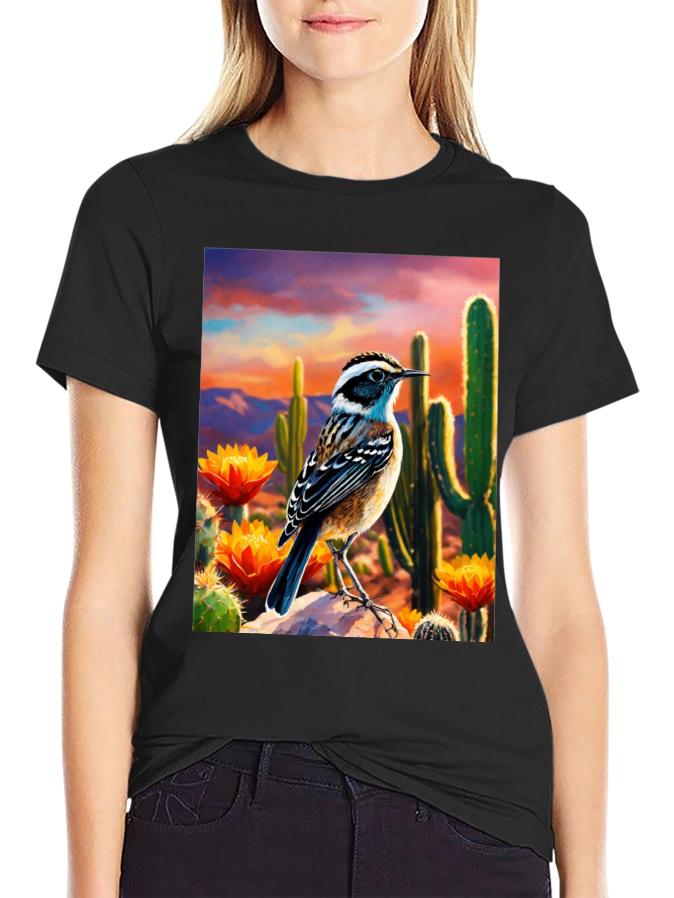 Desert Bird T-Shirt - Artistic Graphic Tee